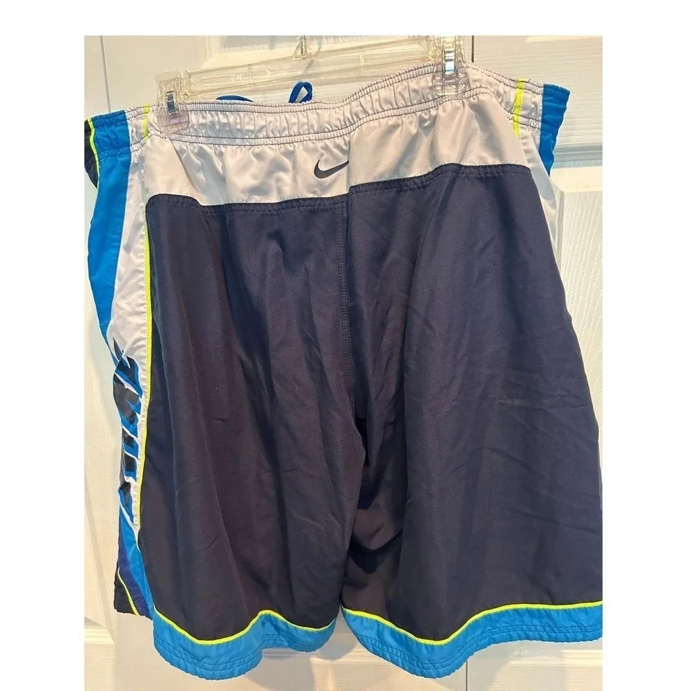 Nike Swim Trunks‎ XXL Men's Navy Blue Colorblock Mesh Lined Board Shorts